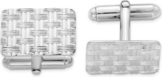 Diamond2Deal Sterling Silver Rhodium-plated Cuff Links