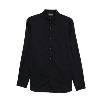 Emporio Armani Formal Shirts, male, Blue, Size: 2XL Pima Stretch Shirt