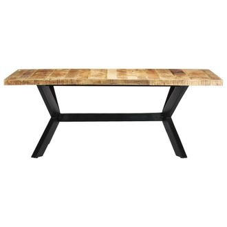 Berkfield Home Dining Table 200x100x75 cm Solid Mango Wood in Brown | Size: 200 x 100 x 75 cm