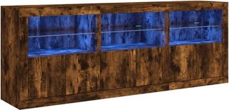 vidaXL Vidaxl - Sideboard with led Lights Smoked Oak 181.5x37x67 cm