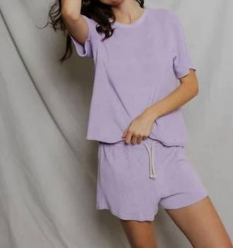 perfectwhitetee Loop Terry Summer Sweat Shorts In Ultraviolet