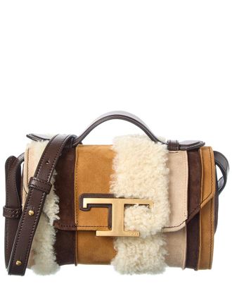 Tod's TodS Suede & Shearling Duffel Bag