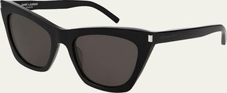 Saint Laurent Kate Cat-Eye Acetate Sunglasses, Black