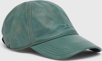 Diesel Baseball cap in treated leather - Caps - Man - Green