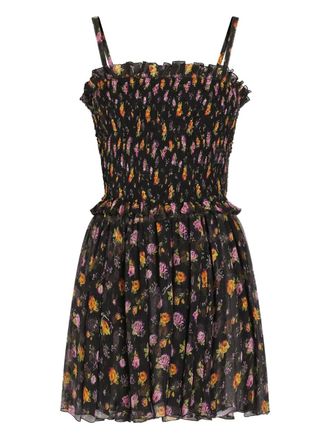 Dolce & Gabbana ruffled floral mini dress - Black