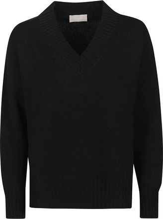 Drumohr Over V-neck Jumper - female - Drumohr - V-neck Knitwear - Black - S - Knitwear