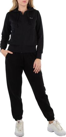 Comme Des Gar&ccedil;ons CDG Play Ladies Black Heart Print Hoodie, Brand Size Small