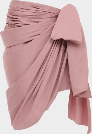 Chlo&eacute; Technical Satin Mid-Length Wrap Skirt
