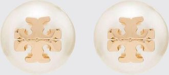 Tory Burch Orecchini a bottone Kira con perle sintetiche e logo Double T