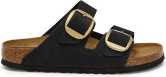 Birkenstock Arizona Leather Sliders - Black - 37 (IT37/ UK4)