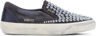 Golden Goose Dark Brown Studded Sneakers