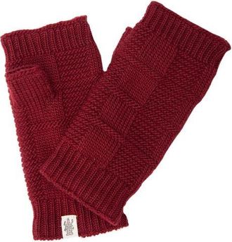 Nirvanna Designs Checkered Handwarmers in Burgundy at Nordstrom