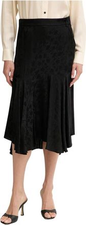 Pinko Midi Rok - Dames - Midirokken - Zwart - L - Satijn - Rokken