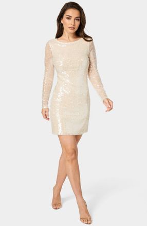 Bebe Womens Cowl Back Sequin Mini Dress