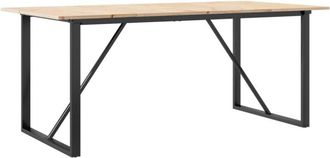 vidaXL Vidaxl - Mesa de comedor marco o madera maciza pino y acero 180x90x75cm