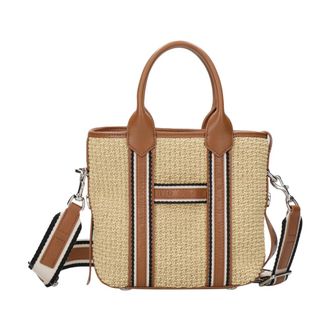 Hogan Raffia en lederen boodschappentas - Dames - Handtassen - Veelkleurig - ONE Size - Katoen - Tassen