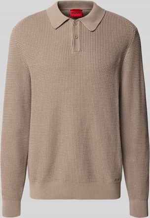 HUGO BOSS Regular Fit Strickpullover aus reiner Baumwolle Modell SAFFOWL in Mittelbraun, Gr&ouml;&szlig;e XXL