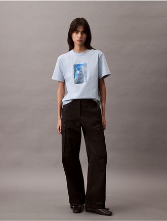 Calvin Klein Jeans Calvin Klein Womens Cityscape Graphic Boxy T-Shirt - Grey - XS
