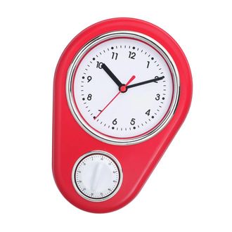 OEM Reloj De Pared De Pl&aacute;stico De 9 Pulgadas Que Ahorra Espacio - Rojo