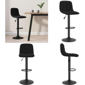 vidaXL Sgabello da Bar Nero in Velluto - Sedia da bar - Sedia in velluto