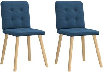 vidaXL Sillas de comedor 2 unidades tela azul Vidaxl