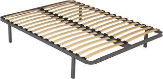 Royal Sleep Somier Laminado, acero y madera, Negro, 150x190