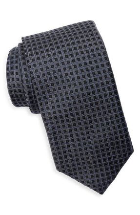 Nordstrom Stailey Neat Stretch Cotton Jacquard Tie in Black at Nordstrom