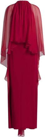 Alberta Ferretti Enver Lange Jurk van Satijn - Dames - Avondkleed - Rood - M - Satijn - Kleedjes