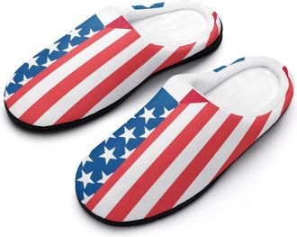Generic U.S. And Panama Flag Cotton Slippers for Women Indoor Outdoor Slipper Slip-On Memory Foam Home Shoes