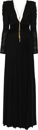 Elisabetta Franchi Abito lungo con decorazione - Nero