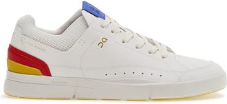 On Mens The Roger Centre Court Synthetic Leather White Mustard Trainers 8 UK