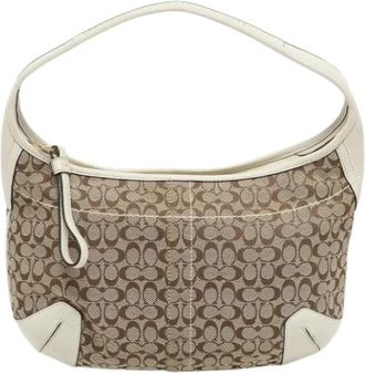 Coach Pre-owned Two-Tone Schoudertas - Dames - Vintage Schoudertas - Beige - ONE Size - Leer - Vintage