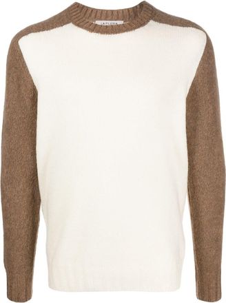 La Fileria colour-block crew-neck jumper - men - Virgin Wool/Polyamide - 52 - White