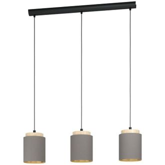 Eglo Eglo - Albariza 3 Lamp Straight Bar Pendant Ceiling Light Black, Brown