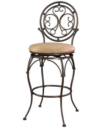 Powell Kaleb Big And Tall Scroll Circle Back Barstool
