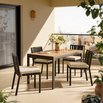 Castlery Sorrento Outdoor Dining Table - Aluminium Frame - Resin Top - 59