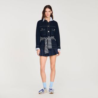 Sandro Contrast stitch cardigan