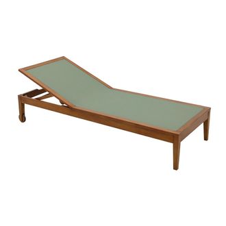 Miliboo Tumbona Verde Caqui Y Madera Maciza Naveen
