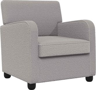 vidaXL Sill&oacute;n Gris Claro Borreguillo Sint&eacute;tico Vidaxl