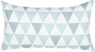 Beliani Coj&iacute;n De Poli&eacute;ster Azul Claro Blanco 40 X 70 Cm Patr&oacute;n Geom&eacute;trico Trifos