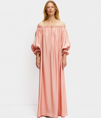 Sleeper Zephir Off-the-shoulder Maxi Dress in Pink