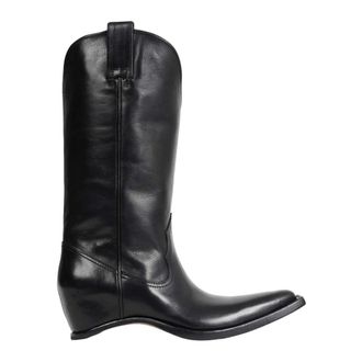 Maison Margiela Cowboy Boots, female, Black, Size: 10 US Heel-less Western High Boots H45