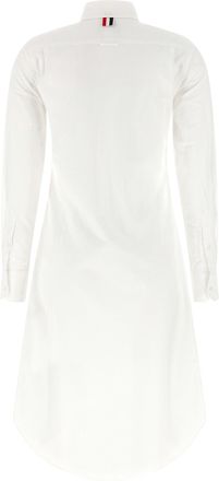 Thom Browne Cotton Button-Front Shirt Dress - White