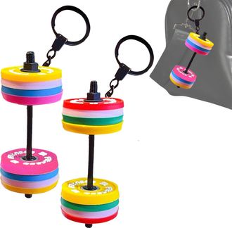 Generic Fitness Keychain, 2 Pack Detachable Dumbbell Keychains, Mini Barbell Keychain, Fitness Accessories, Realistic 3d Weightlifting Keyring For Women Men B