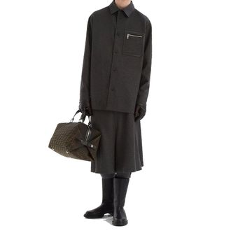Fendi Mens Gray Cashmere Coat Clothing