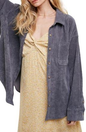 Wishlist Oversize Corduroy Shacket in Medium Grey at Nordstrom Rack, Size Small/medium