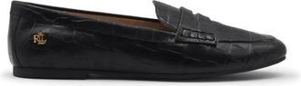 Ralph Lauren Mocassin krokodillenprint - 40.5- BLK - Heren - Loafers - Zwart - 41 EU - Leer - Schoenen