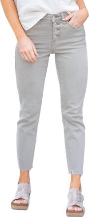 Flying Monkey High Rise Button Up Slim Straight Jeans In Maeve