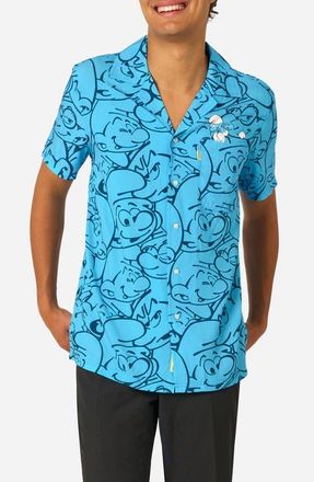 OppoSuits The Smurfs - Smurftastic Camp Shirt in Blue at Nordstrom, Size Xx-Large