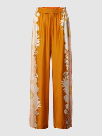 Oilily Wide Leg Stoffhose mit floralem Print Modell PUTRYA in Orange, Gr&ouml;&szlig;e 36